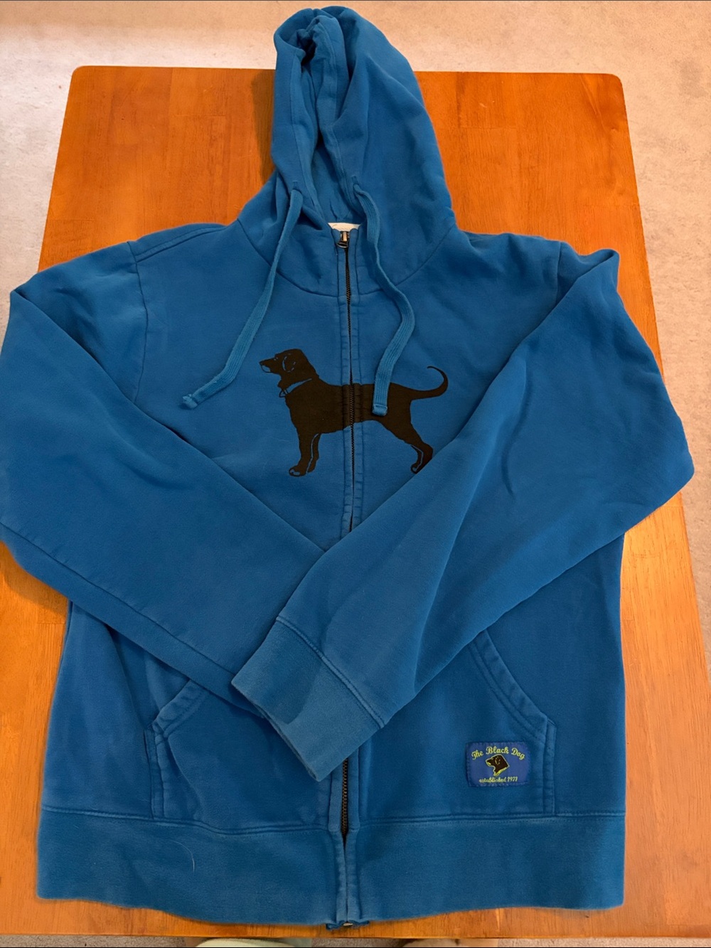The Black Dog Blue Zip Up Hoodie